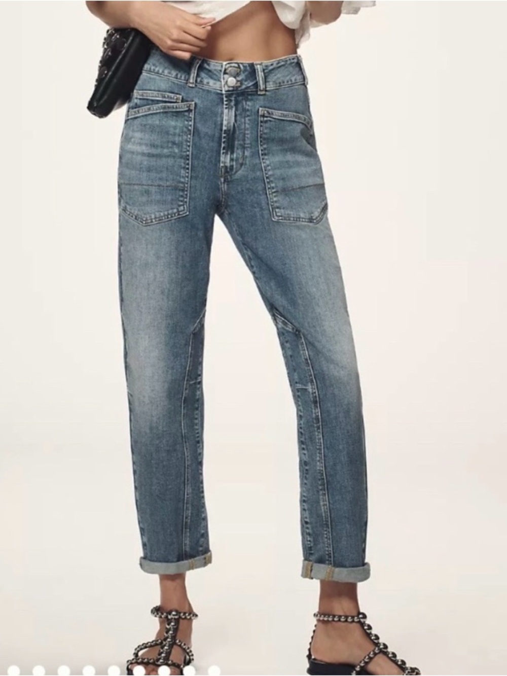 Anthropology Pilcro “Wanderer” Jean Light Wash Denim Carpenter Jeans - Blue